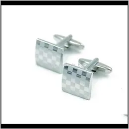 Tie Clasps Tacks Jewelry Drop Delivery 2021 Mens Cufflinks Stainless Steel Laser Engraving Cuff Links Fashion Men French Shirt Wed249A
