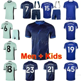 Club Kids Man Soccer 27 Malo Gusto Jerseys 25 Moises Caicedo 16 Lesley Ugochukwu 6 Thiago Silva 7 Raheem Sterling 1 Robert Sanchez Football Shirt Kits 23-24 Qieerxi