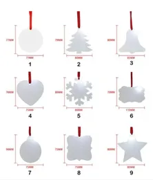 Puste świąteczne ozdoby sublimacyjne dwustronne Xmas Tree Wiselan Multi kształt aluminiowy płyt aluminiowy metalowy wiszący wakacje