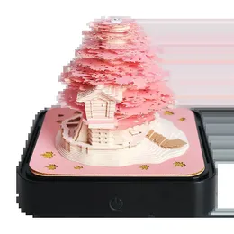 Diğer Etkinlik Partisi Malzemeleri Omoshiroi Block 3D Notepad Sakura Treehouse 3D Takvim 2024 3D Memo Pad Blok Notlar Ofisler Notlar Noel Doğum Günü Hediyesi 231026