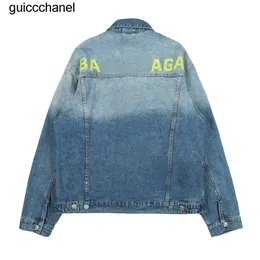 Giacche da uomo firmate 23ss Giacca classica con stampa di lettere ricamate Giacca da donna in denim riflettente con piastrelle calde colorate Giacca da uomo