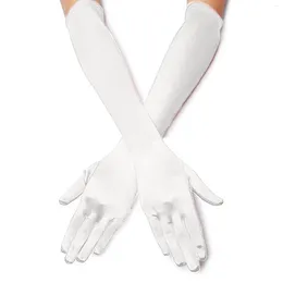 Cycling Gloves 1920s Bridal Satin Long Women's Dance Elbow Opera Length Finger