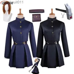 Anime Kostüme Anime Jujutsu Kaisen Kugisaki Nobara Cosplay Kommen Perücke Hammer Frauen Anzug Outfit Uniform mit Tasche Gürtel L231027