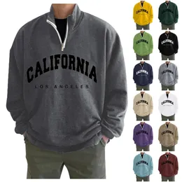 Men's Hoodies Letter Print Simple Casual Loose Large Zipper Solid Neck Hoodless Pullover Sweater Coat Open For Men Sleeve Top