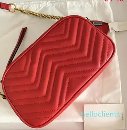 Designers Marmont New Disco Bag Red Handbag Messenger Bags äkta läder elegant kvinnors axel