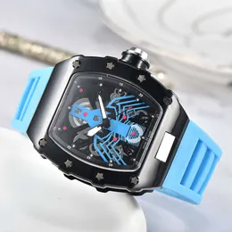 Quartz Fashion Silicon Tape Single Calendar Bucket Casual Men's Watch