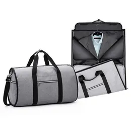 Cep katlanır giysi çantası ile seyahat giysi torbası bagaj duffle takım elbise carpon giyim haftalık çantası iki-one210g