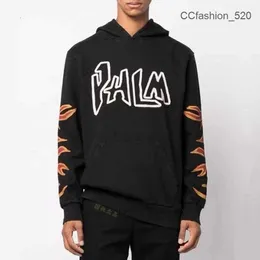 Palms Angels Tasarımcı Moda Giyim Lüks Erkek Sweatshirts Sonbahar ve Kış Yeni Palms Angel Flame Nakış Mektupları Kapşonlu Kazak Moda 4ym2