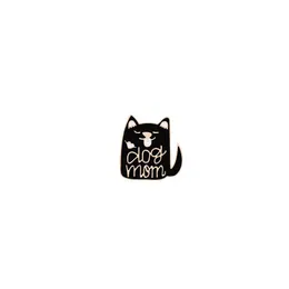 Stift broscher djur svart vit katt metall emalj kvinnor par badge lapel skjorta denim tillbehör festival gåva droppe leverans smycken dh7sf