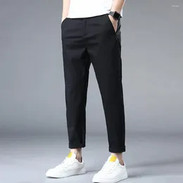 Calças masculinas Homens Casual Suor Absorvendo Sólido Estilo Fino Esporte Calças Longas Perna Reta Streetwear