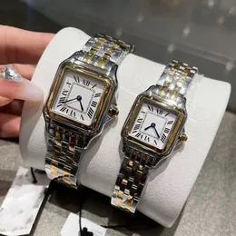horloge Fashion Designer Panthere casal relógios senhora mulheres movimento de quartzo relógio diamante aço inoxidável safira cristal quadrado relógio de pulso presentes