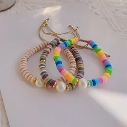 Charm armband go2boho heishi pärla beacelet för kvinnliga gåvor i smycken pulseras femme polymer lera pärlstav vänskap vänskap