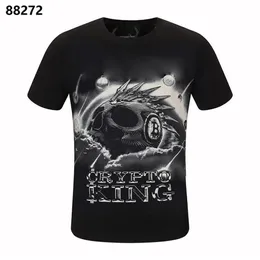 Designer T-shirt Mens Crânio Verão Básico Sólido Cristal Impressão Carta Skate Casual Punk Tops Camisetas Moda Luxo Clothing2597