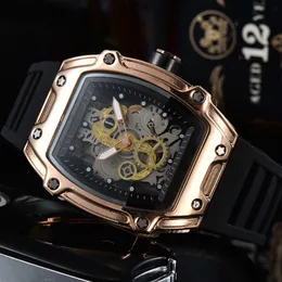 3A + New Barrel Shaped Fashion Trend, Personalized Double-sided Hollowed Out Quartz Men's Watch, Women's Wat Christmas giftch