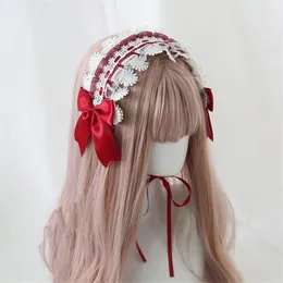 Impreza Cosplay Sweet Lolita Bonnet Nekuar Princess Hair Band Girl Bow Lace Clip Opaski B1749