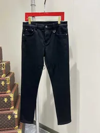 Calças masculinas de moda de luxo jeans preto estiramento fino simples all-in-one jeans j231028
