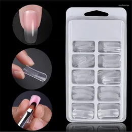 False Nails 100pcs 빠른 건물 네일 몰드 팁 10 다른 크기 확장 UV 젤 확장 도구 매니큐어 빌더