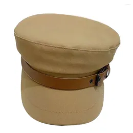 ベレー帽のバックルベレー帽sboy帽子スタイリッシュレディピークキャップファーオールマッチミスボイナ