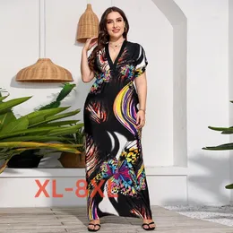 プラスサイズのドレス4xl 5xl 6xl 7xl 8xlストレート大型女性用床ドレスホリデービーチスカート