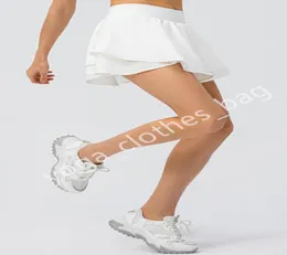 22443 new women039s sports short skirt loose running skirt fake two pieces of antirunning fitness culottes shaping Yoga Out1750176