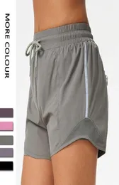 L002 Women039S Yoga Shorts Ty Short Elastic Drawstring ZipperポケットバックランニングフィットネススポーツバイカービーチパンツSPOR2710752