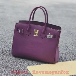 Borse tote firmate Borse a tracolla moda di lusso Autunno e inverno nuovo strato superiore borsa in pelle di mucca anemone di mare Borsa da donna in pelle viola versatile in pelle super morbida