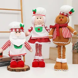 Outros suprimentos para festas de eventos Feliz Natal Stretchable Chef Papai Noel Boneca Cute Gingerbread Man Brinquedo telescópico Xmas Navidad Decorações para casa Presentes para crianças 231027