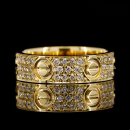 Unik evighetsdesign Moissanite Diamond Ring Engagement Yellow Gold Plated 925 Sterling Silver