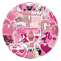 50 шт./лот, мультяшные неоновые розовые наклейки для девочек, милая девушка, розовые наклейки в стиле граффити, чехол для телефона, чемодан, гитара, водонепроницаемая наклейка, оптовая продажа