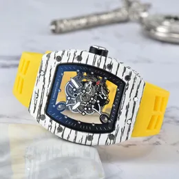 Relógio masculino oco à prova d'água marca original luz luxo balde de vinho estilo masculino relógio esportivo fashion relógios de quartzo
