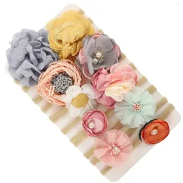 Bandanas 10 pièces attaches de cheveux pour bébés bandeau de fille de fleur sans Trace bandeaux nés accessoires tissu bébé bébés