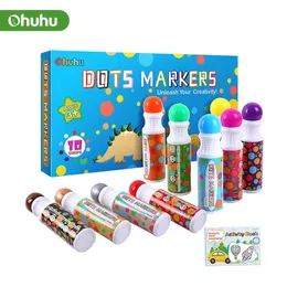 マーカーOhuhu Dot Makers Bingo Pen Mini Graffiti Flowing Washable Paint Signature Water Color Children's Painting Tools Kids 231027