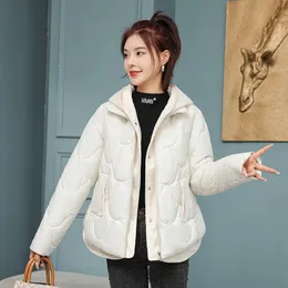 Mulheres Down Parkas CRRIFLZ Mulheres Outono Inverno Com Capuz Patchwork Manga Longa Bolso Grande Rhombic Cor Sólida Zíper Quente Algodão Parka Jaqueta 231027