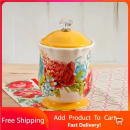 Storage Bottles Blossom Jubilee Canister With Acrylic Knob 8.75" Kitchen Container Items Containers Food