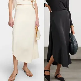 Spódnice damskie dzielone nieregularne midi spódnica letnie panie eleganckie wygodne, solidny kolor długi Jupe 231027