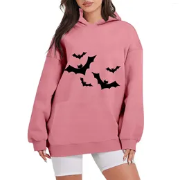 Roupas de ginástica feminino festival de halloween primavera e outono solto moletom com capuz feminino cabido longo hoodies