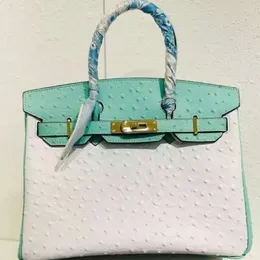 Designer-Tragetaschen, luxuriöse Mode, Umhängetaschen, Baotou-Schicht-Rindsleder-Handtasche, Straußenmuster, echtes Leder, Damentasche, große Business-Freizeittasche 2029