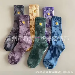 U9zo Men's and Women's Fashion Towel Socks Fashion Brand Carthart Hosiery Gold Standard Embroidery Tie Dyed High Tube Tide Bottom Thickened Sports Basketball