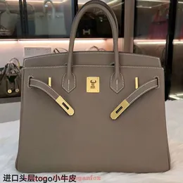 Designer tote bags Luxury fashion Shoulder bags High end Baotou Layer TOGO Cowhide Handbag 2023 New Type Bag Women's Genuine Leather Litchi Pattern Temperament BK