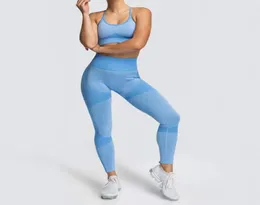 Afk016 yoga leggings conjuntos de sutiã cintura alta nove legging roupas de ginástica feminino treino conjunto de fitness treinamento corrida esportes regata pa6479299