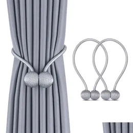 Curtain Poles Magnetic Ball S Tie Rope Accessory Rods Accessoires Backs Holdbacks Buckle Clips Hook Holder Home Decor Drop Delivery G Dh50K