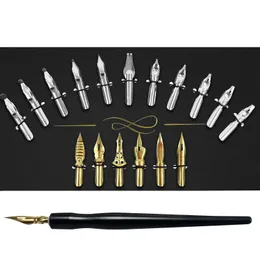 Canetas fonte FEATTY Englisht Caligrafia Set Dip Pen Holder com 17 Nibs para escrever pintura desenho papelaria 231027