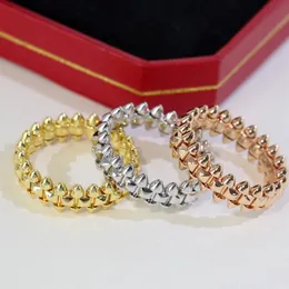 Lüks Yüzük Çatışma De Yüzük Tasarımcı Kadın Mücevherleri 18K Altın Gümüş Yükselme Altın Titanyum Çelik Nişan Yüzük Erkekler Düğün Partisi Noel Doğum Günü Hediyesi Boyutu 5-10