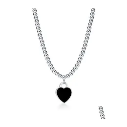 Collane con ciondolo Cuore Memnon Gioielli Ly 925 Sterling Colore Sier Perline Per Collana Donna Perla Rotonda Smalto Con Rosa All'ingrosso Dro Otz4S