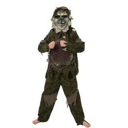 Traje de Halloween Cosplay Traje de Halloween Role-playing Roupas Infantis Cosplay Menino Pântano Monstro Roupas Máscara de Terror Roupas de Intestino Grosso