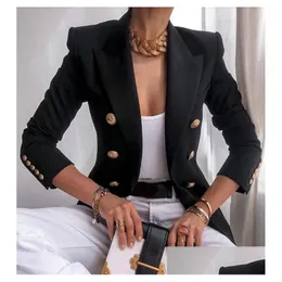 Kvinnors kostymer Blazers Nibesser Blazer Women Office Jacket Dubbel Breasted Harajuku Slim Montering Female 2021 Coat Ladies Outfit847194 Otzy7