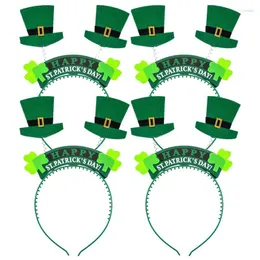 Christmas Decorations 8 Pieces St. Patrick's Day Snap-On Headband Green Head Boppers- Shamrock Clover/Top Hat - Party Costume