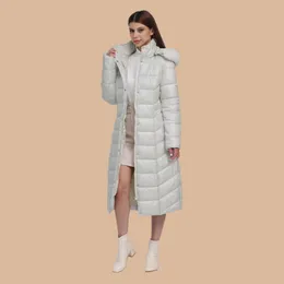 Mulheres Down Parkas Santelon Mulheres Inverno Grosso Quente Sobre o Joelho Parka Feminino Xlong Puffer Casaco Casaco com capuz destacável à prova de vento Roupas de moda 231027