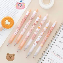 10/20/30pcs/Set Cartoon Bear Mechanical Gel Pen Kawaii 0.5mm Black Ink Neutral Students School Stationery Writing Supplies