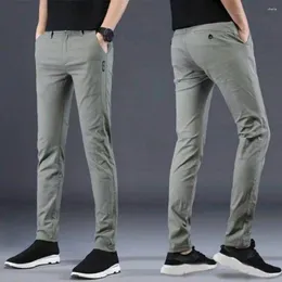 Men's Pants Business Men Spring Fall Slim Fit Pockets Koreańskie klasyczne spodnie Prosty Leg Casual Kids Długość